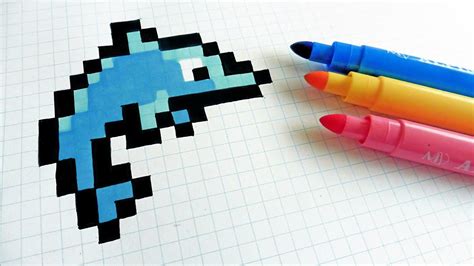 | voir plus d'idées sur le thème hama beads, bead patterns et beading patterns. Handmade Pixel Art - How To Draw a Dophin #pixelart - YouTube