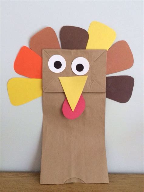 This Paper Bag Turkey Puppet Is A Simple Thanksgiving Craft For Young