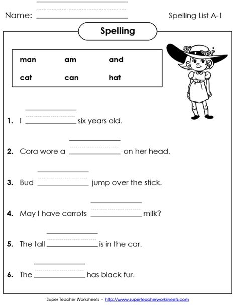 1st Grade Spelling Worksheets Free Printables