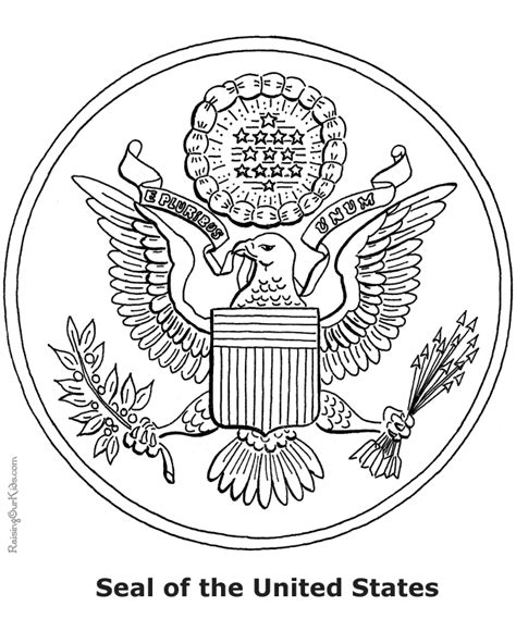 Great Seal Of The United States Coloring Page Coloring Home