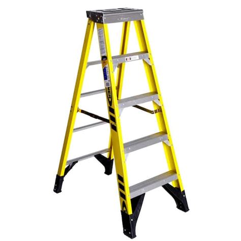 Reviews For Werner 5 Ft Yellow Fiberglass Step Ladder With 375 Lb