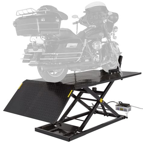 Black Widow Extra Wide Airhydraulic Motorcycle Lift 1500 Lbs
