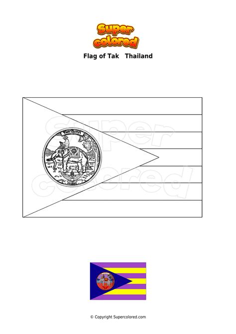 Thailand Flag Coloring Page