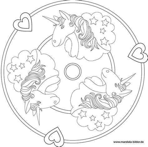 Die motive werden häufig mit dekorativen figuren und musterartigen. Einhorn - Kostenlose Mandala für Kinder