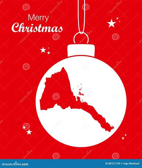 Merry Christmas Theme With Map Of Eritrea Stock Illustration