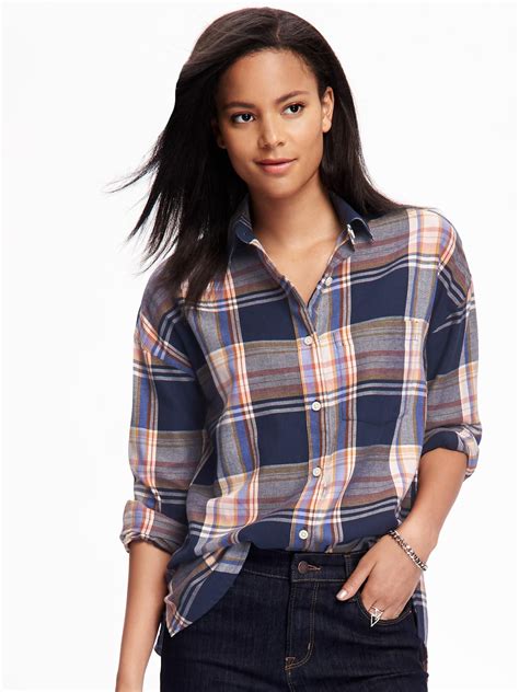 Boyfriend Flannel Shirt For Women Old Navy Plaid Shirt Outfits