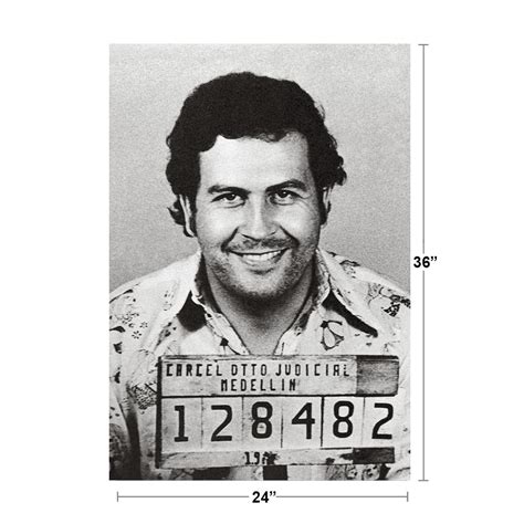 Pablo Escobar Mugshot El Patron Kingpin Medellin Colombia Poster De