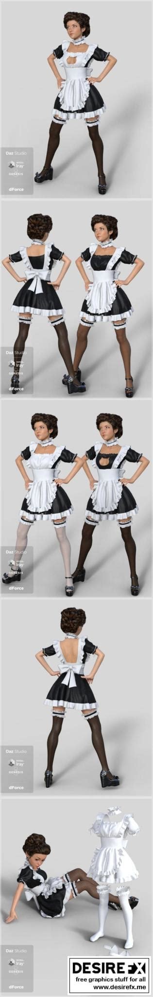 Desire Fx D Models Dforce French Maid Servant Outfit For Genesis
