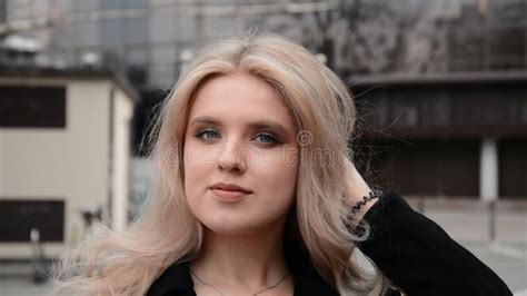Russian Beauty Blonde Portrait Outdoors Stock Footage Video Of Hair Russian 215816268