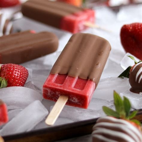 Chocolate Covered Strawberrry Popsicles 3 Ingredients Kitchen Cents