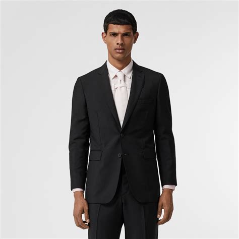 Slim Fit Wool Mohair Suit In Black Men Burberry United States