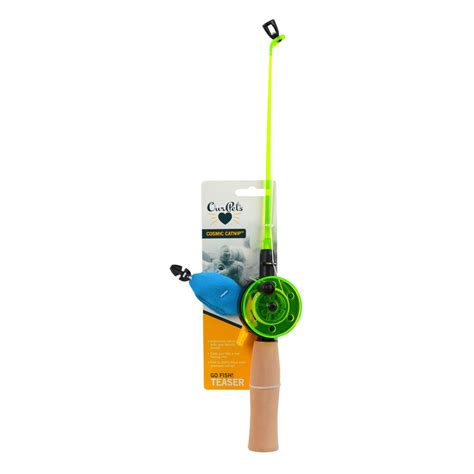 Ourpets Fishing Rod With Fish Interactive Cat Premium Catnip Toy Ebay