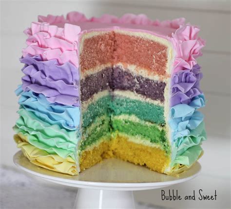 Bubble And Sweet Pastel Rainbow Ruffle Cake For Easter Sneak Peek