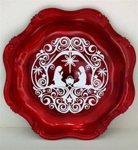 Download Red+Christmas+Charger+Plate+Accent+Decor+Manger+by ...