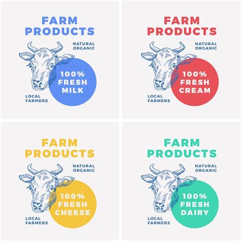 Premium Vector Farm Dairy Products Cow Face Logo