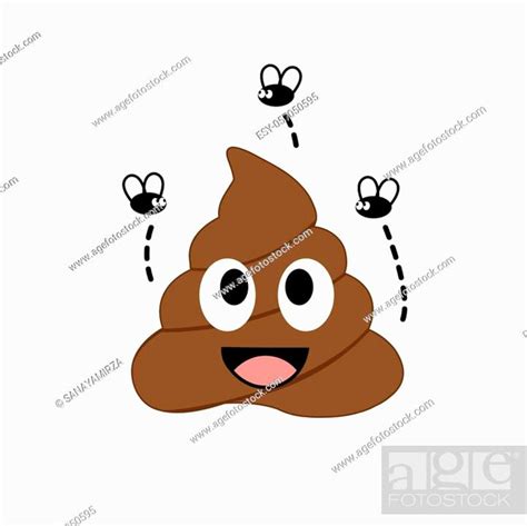 A Stinky Poop Attracting House Flies Stock Vector Vector And Low