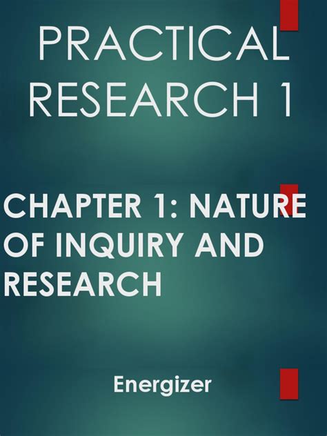 Social researcher is not allowed to influence his view due to his values in value freedom concept. PRACTICAL RESEARCH 1 Chapter 1 - Lesson 1 | Inquiry ...