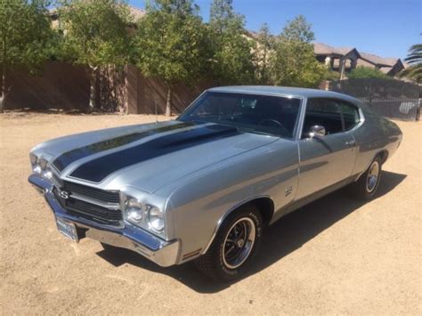 1970 Chevelle Ss Cortez Silver With Black Stripes For Sale Chevrolet