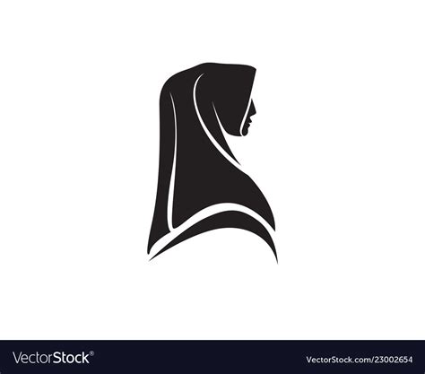 Hijab Black Logo Royalty Free Vector Image Vectorstock
