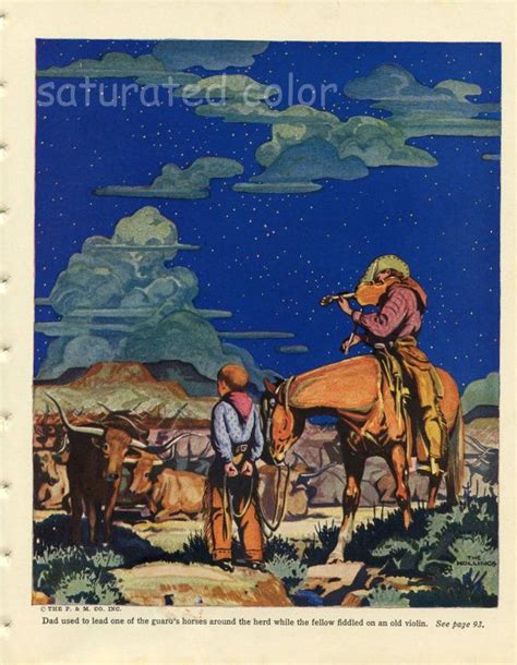 Cowboy Print Vintage Under The Western Stars 1936 Etsy Western Art