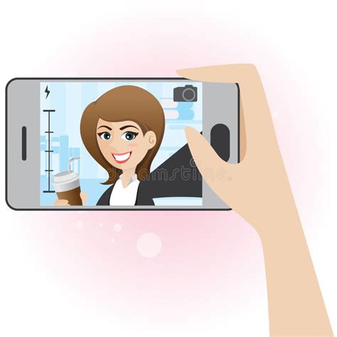 Cartoon Cute Girl Take Selfie Photo Stock Vector Illustration Of Happy Post 40459704