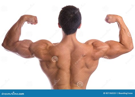 Bodybuilder Bodybuilding Flexing Muscles Posing Back Biceps Strong
