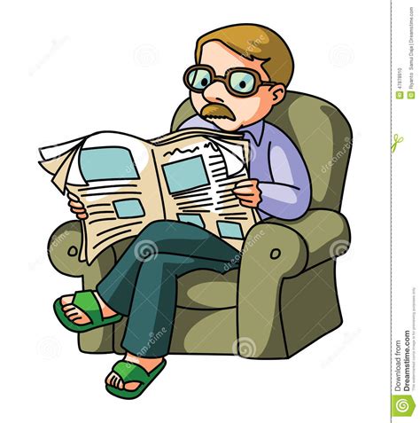 Man Read Newspaper Stock Vector Illustration Of Clip 47878910