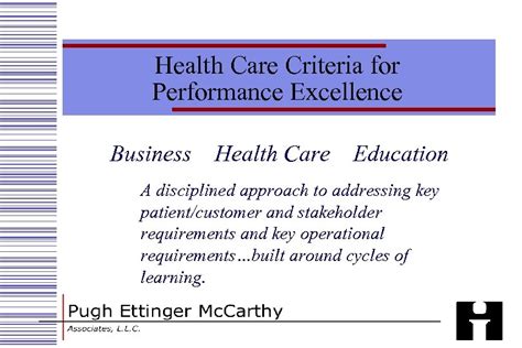 Health Care Criteria For Performance Excellence Business Health