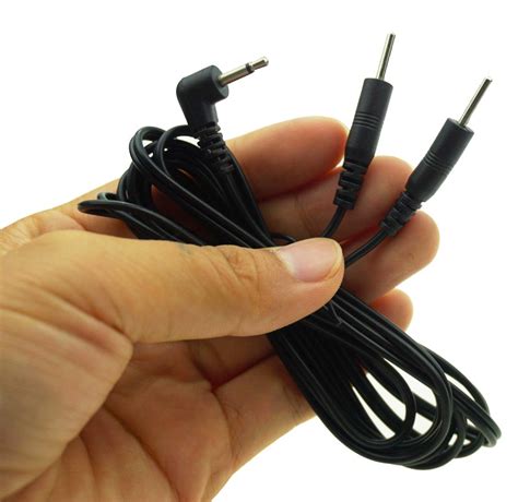 Sex Product Tens Electrodes Cables Accessories Black Wire 2 Pins Cable