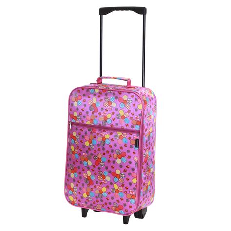 Kids Children Girls Cabin Flight Wheels Luggage Suitcase Travel Trolley