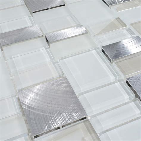 Metal Glass Tile Bathroom Wall Backsplash Stainless Steel Tiles Mg007