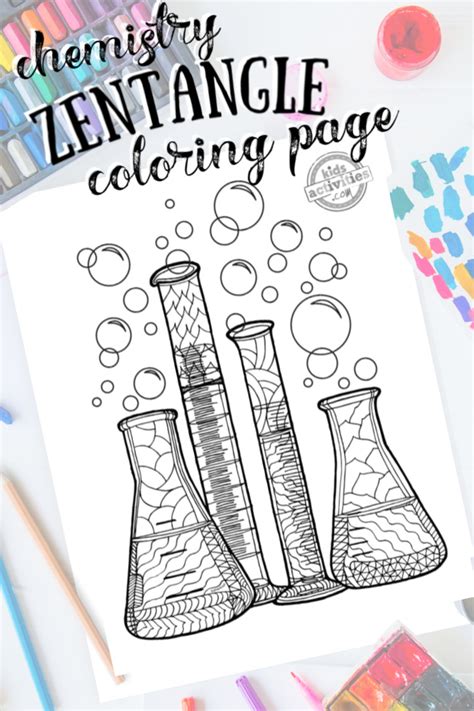 Zentangle Chemistry Coloring Page Kids Activities Blog