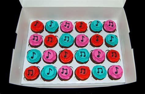 Turquoise Red And Pink Music Note Mini Cupcakes For A 50s Flickr