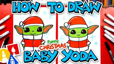 How To Draw Christmas Baby Yoda Art For Kids Hub