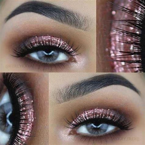 Rose Gold Glitter Eye Makeup Look Eyemakeuptricks Makeup In 2019