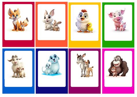 20 Baby Animals Cards Free T Montessori Flashcards Etsy