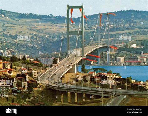 A Postcard Image Of The Bosphorus Bridge Or 15 July Martyrs Bridge