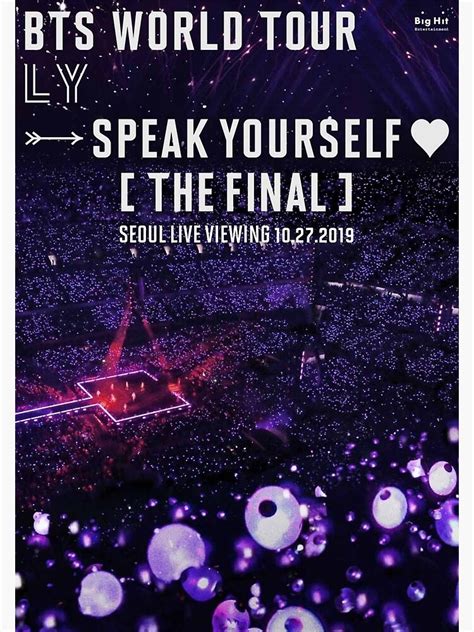 Bts Speak Yourself Poster Poster For Sale By Yoongis Hell Redbubble
