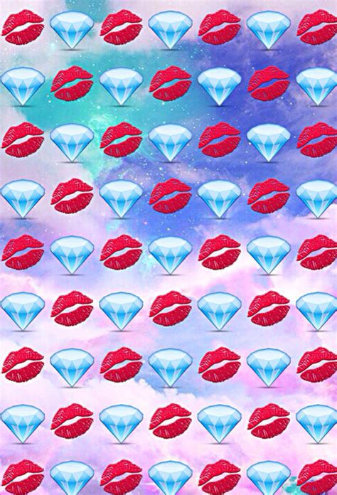 Free Download Background Cute Diamonds Emoji Galaxy Lips Pastel Star