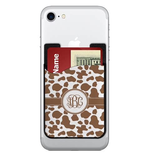 Custom Cow Print 2 In 1 Cell Phone Credit Card Holder And Screen Cleaner