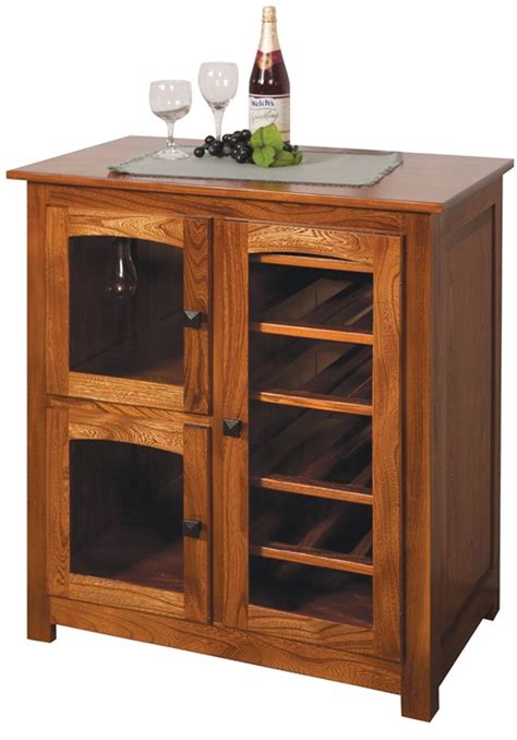 Shaker Wine Cabinet Beveled Glass Doors Buckeye Amish Furniture