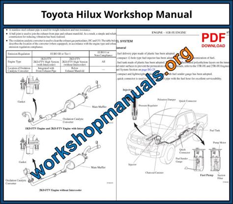 Toyota Hilux 2004 2015 Workshop Repair Manual Download Pdf