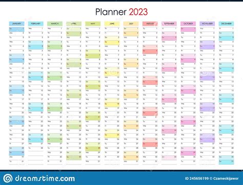 2023 Year Planner Calendar Wall Organizer Yearly Planner Template