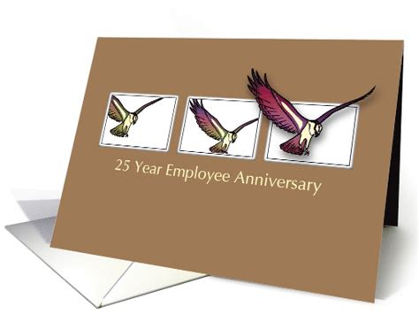 25 Year Employee Anniversary Congratulations With Birds Business Card