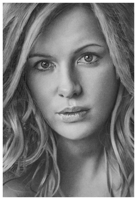 Kate Beckinsale Pencil Drawing By Golfiscool On Deviantart Portrait Pencil Drawings Pencil