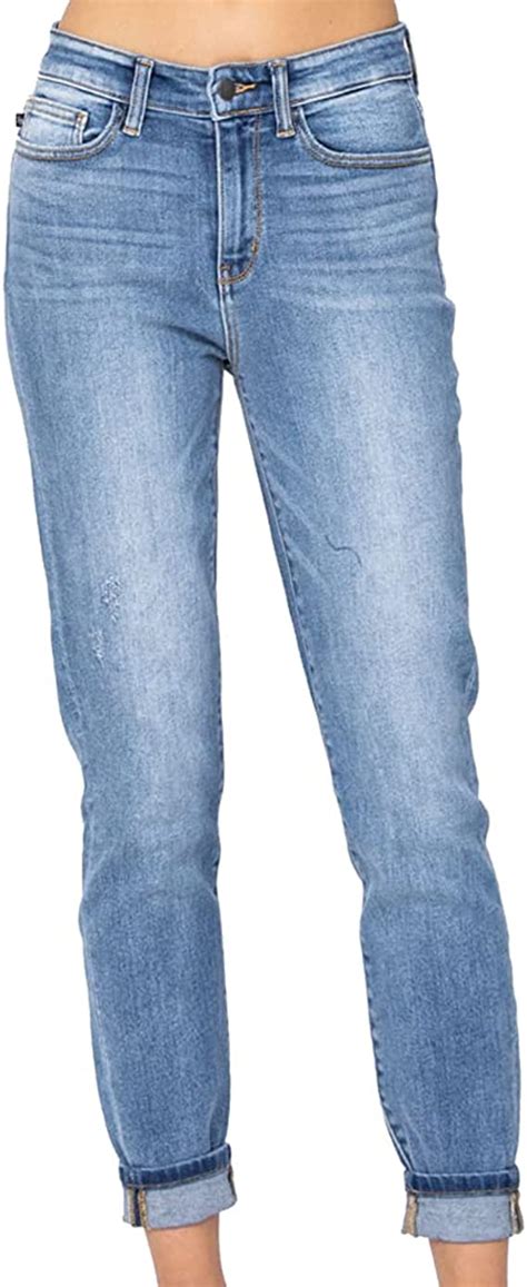 Judy Blue High Waist Slim Fit Double Cuffed Jeans Regular To Plus Size