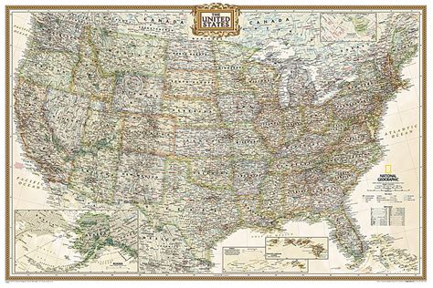 National Geographic United States Executive Wall Map Laminated