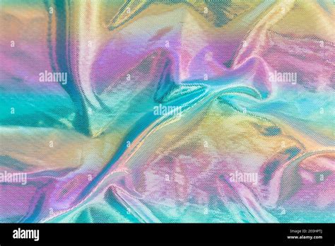 Holographic Iridescent Surface Wrinkled Foil Pastel Real Hologram