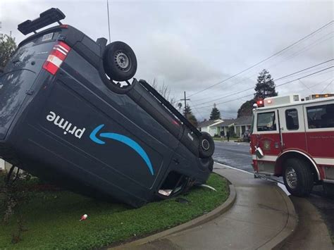Get a macbook air for $850, a roku for $27, airpods pro for $199. Amazon van ends up on roof after colliding with Alameda County fire truck - SFGate