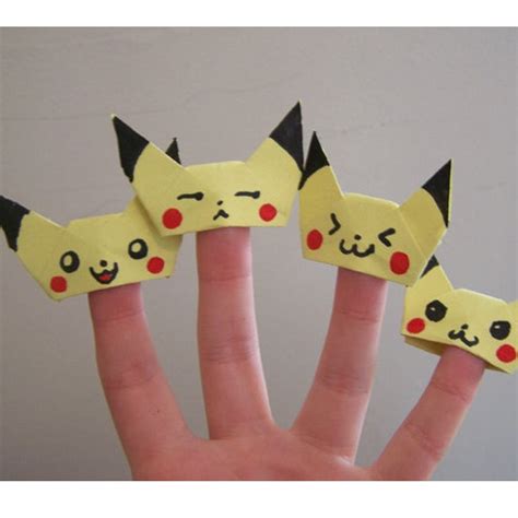 Pikachu Finger Puppet Origami Tutorial Papperspyssel